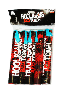 Pyrotechnika Fotbalová pochodeň červená + bílý dým 25mm 5ks