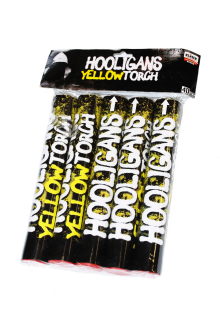 Pyrotechnika Fotbalová pochodeň žlutá + bílý dým 25mm 5ks